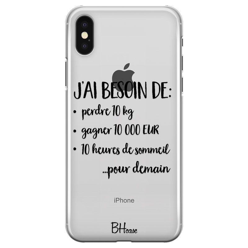 Coque Iphone X / XS avec Lanière / Bandoulière réglable en tissu